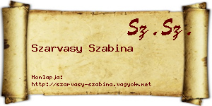 Szarvasy Szabina névjegykártya