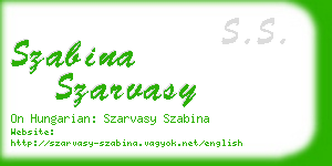 szabina szarvasy business card
